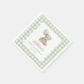 Groene Gingham Teddybeer Verjaardagsservetten Servet (Hoek)