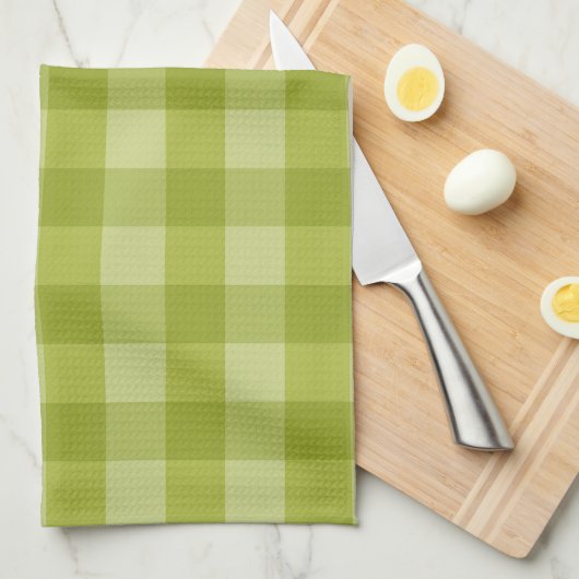 Groene gingham theedoek (Quarter Fold)