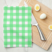 Groene gingham theedoek (Quarter Fold)