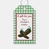 Groene Gingham Thuisgemaakte Jalapeno Jam Hang Tag Cadeaulabel (Voorkant)