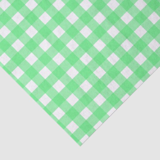 Groene gingham tissuepapier (Detail)