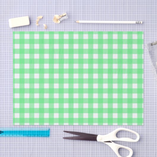 Groene gingham tissuepapier (Craft)