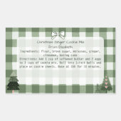 Groene Gingham Trees Christmas Cookie Mix Labels (Voorkant)