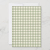 Groene Gingham Trein Baby Shower Uitnodiging (Achterkant)