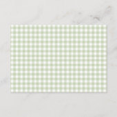 Groene Gingham Vers Van De Markt Bedankkaart Informatiekaartje (Achterkant)