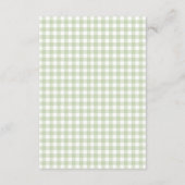 Groene Gingham Vers Van De Markt Bijkaart Informatiekaartje (Achterkant)