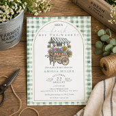 Groene Gingham Vers Van De Markt Bruidsfeest Kaart