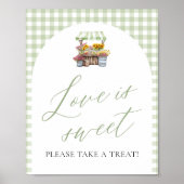 Groene Gingham Vers Van De Markt Liefde is Zoet Poster (Voorkant)