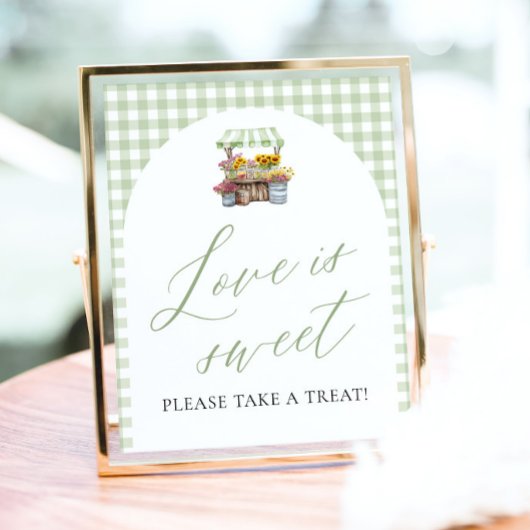 Groene Gingham Vers Van De Markt Liefde is Zoet Poster
