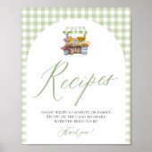 Groene Gingham Verse Markt Recepten Douche Poster (Voorkant)