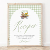 Groene Gingham Verse Markt Recepten Douche Poster