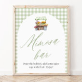 Groene Gingham Verse Van De Markt Mimosa Bord Poster