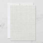 Groene Gingham Vintage Baby Shower Kaart (Achterkant)