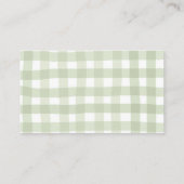 Groene Gingham Visserij Luier Raffle Kaart (Achterkant)
