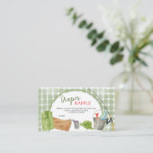 Groene Gingham Visserij Luier Raffle Kaart (Staand voorkant)