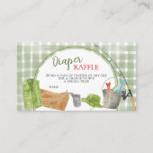Groene Gingham Visserij Luier Raffle Kaart (Voorkant)