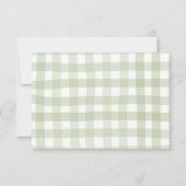 Groene Gingham Visvangst Baby Shower Bedankkaart (Achterkant)