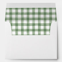 Groene Gingham Voering Envelop