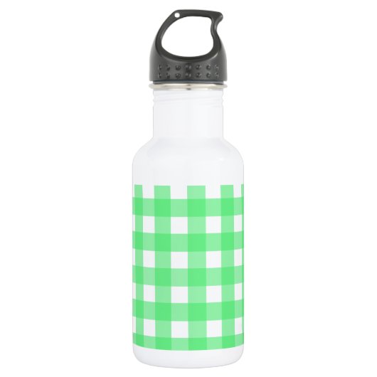 Groene gingham waterfles  (Voorkant)