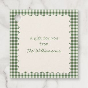 Groene Gingham Wizige Schulpadeau Cadeau Van Bedankjes Labels