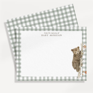 Groene Gingham Woodland Beer Kraam Briefkaart