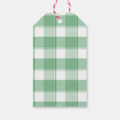 Groene Gingham Wreath Custom Names Cadeaulabel (Achterkant)