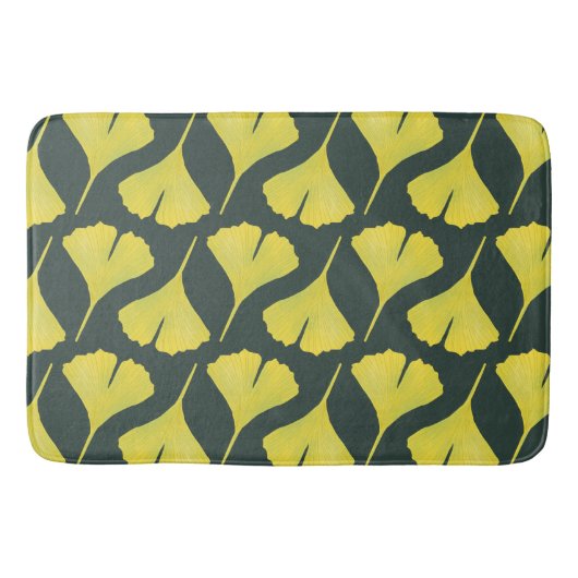 Groene Ginkgo Leaf Patroon – Spring Botanical Badmat (Voorkant)