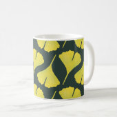 Groene Ginkgo Leaf Patroon – Spring Botanical Koffiemok (Voorkant rechts)