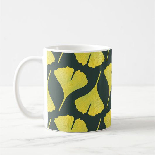 Groene Ginkgo Leaf Patroon – Spring Botanical Koffiemok (Links)