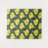 Groene Ginkgo Leaf Patroon – Spring Botanical Wandkleed (Voorkant (horizontaal))