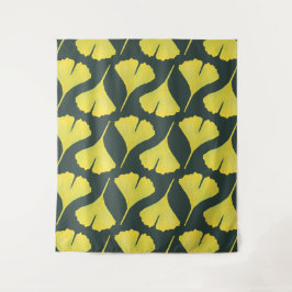 Groene Ginkgo Leaf Patroon – Spring Botanical Wandkleed