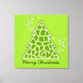 Groene giraf Kerstboom Canvas Afdruk (Voorkant)