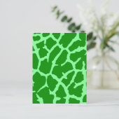 Groene Giraffe afdrukken Briefkaart (Staand voorkant)