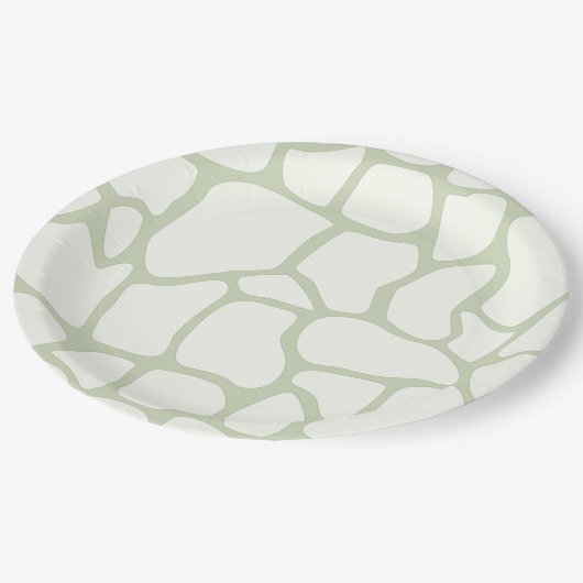 groene Giraffe afdrukken Papieren Bordje (Gekanteld)