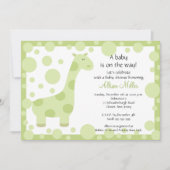 Groene Giraffe Baby shower Uitnodiging (Voorkant)