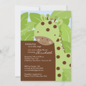 Groene Giraffe Baby shower Uitnodiging (Voorkant)
