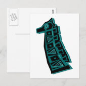 Groene Giraffe Briefkaart (Voorkant / Achterkant)