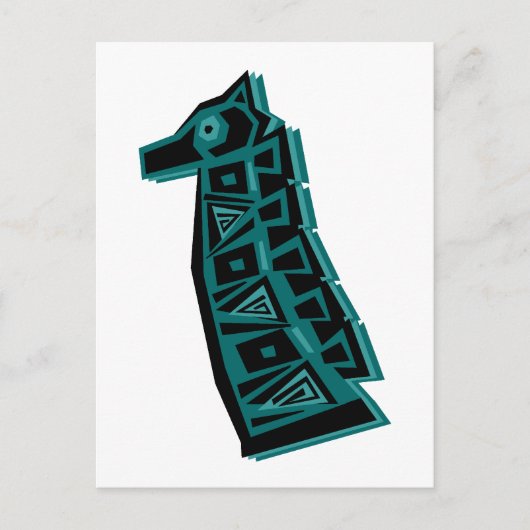 Groene Giraffe Briefkaart (Voorkant)