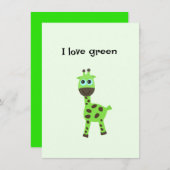 Groene giraffe feestdagenkaart (Voorkant / Achterkant)