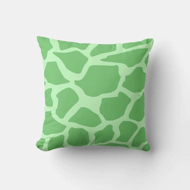 Groene Giraffe Patroon Kussen (Voorkant)