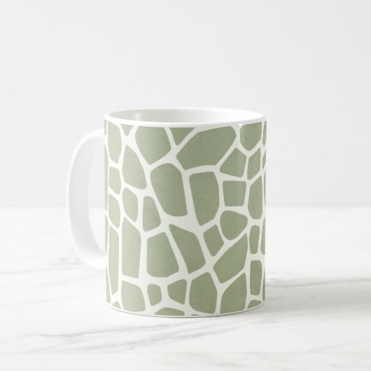 Groene Giraffe Print Koffiemok (Voorkant links)