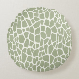 Groene Giraffe Print Rond Kussen