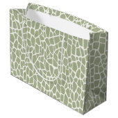 Groene Giraffe Print Verjaardag Groot Cadeauzakje (Achterkant Gekanteld)