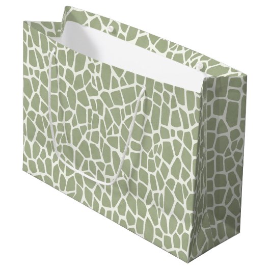 Groene Giraffe Print Verjaardag Groot Cadeauzakje (Voorkant Gekanteld)