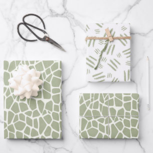 Groene Giraffe Print Verjaardag Inpakpapier Vel
