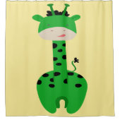 Groene Giraffe Shower Curtain Douchegordijn (Voorkant)