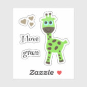 Groene giraffe sticker (Vel)
