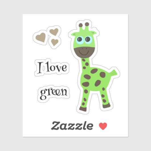 Groene giraffe sticker (Vel)