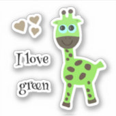 Groene giraffe sticker (Voorkant)