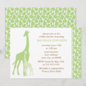 Groene Giraffes Neutraal Baby shower Kaart (Voorkant / Achterkant)
